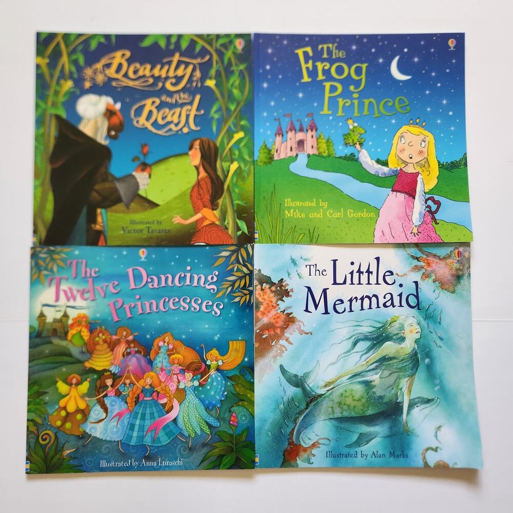 Usborne Artsy Picture Book Lot x4 PB Fairy Tales Beauty Frog Prince Mermaid